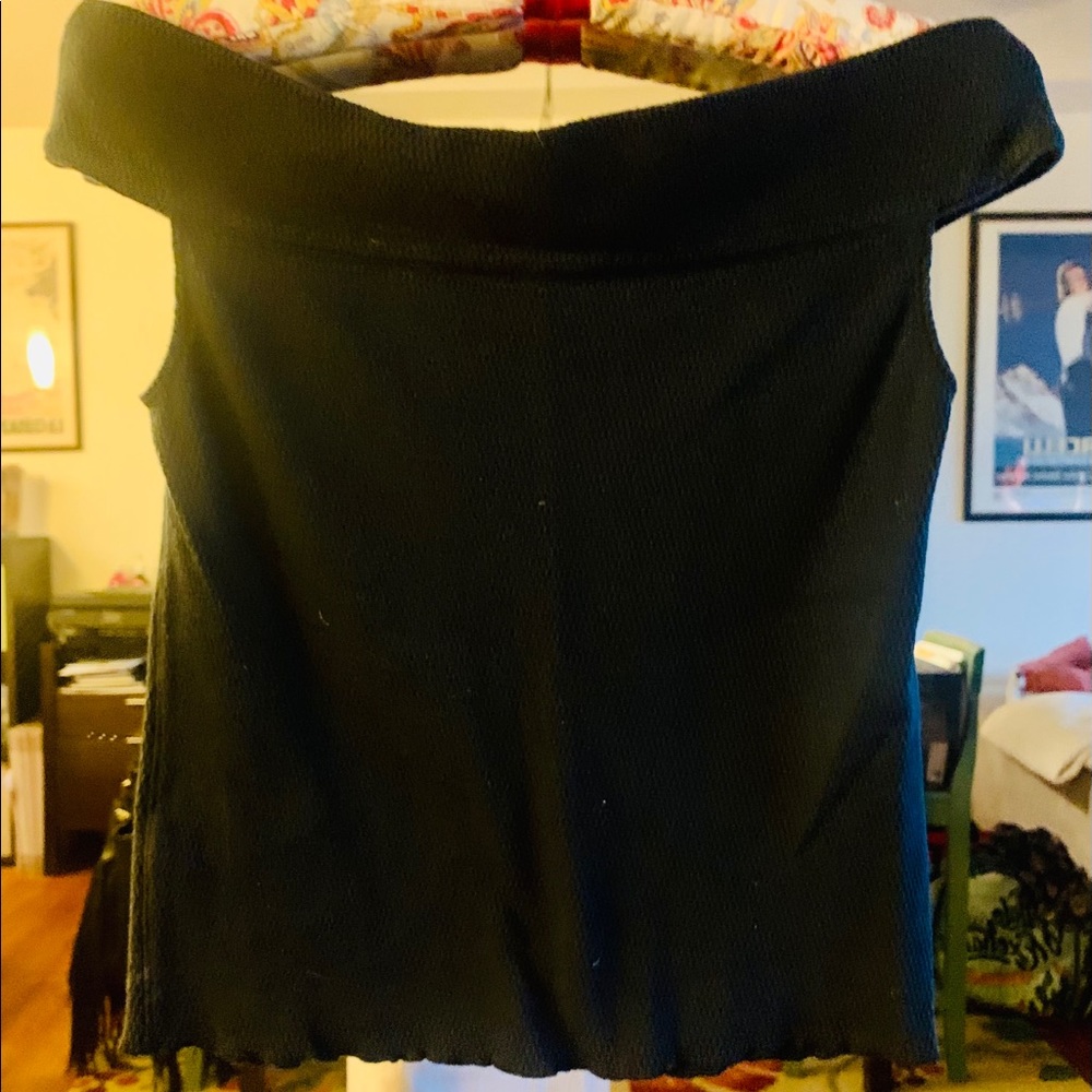Rag & Bone - Off the shoulder black cotton shirt